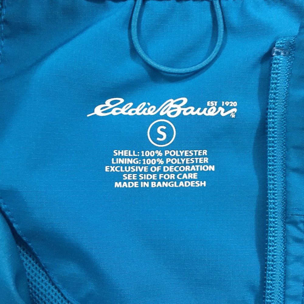 Eddie Bauer Womens S Teal Packable 100% Polyester Full Zip Lightweight Hoodie - Picture 7 of 10